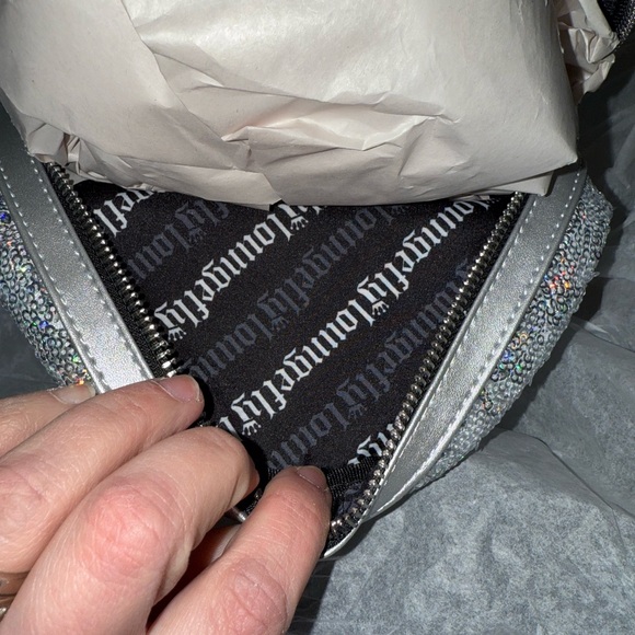 Loungefly 25th Anniversary Logo Holographic Silver Sequin Mini Backpack - Picture 13 of 13